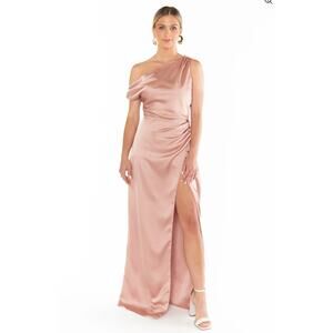 Show Me Your MuMu Blush Pink One-Shoulder Maxi Dress